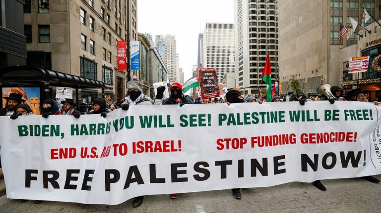 Anti-Israel protests pop up on Black Friday during International Day of Solidarity with the Palestinian People