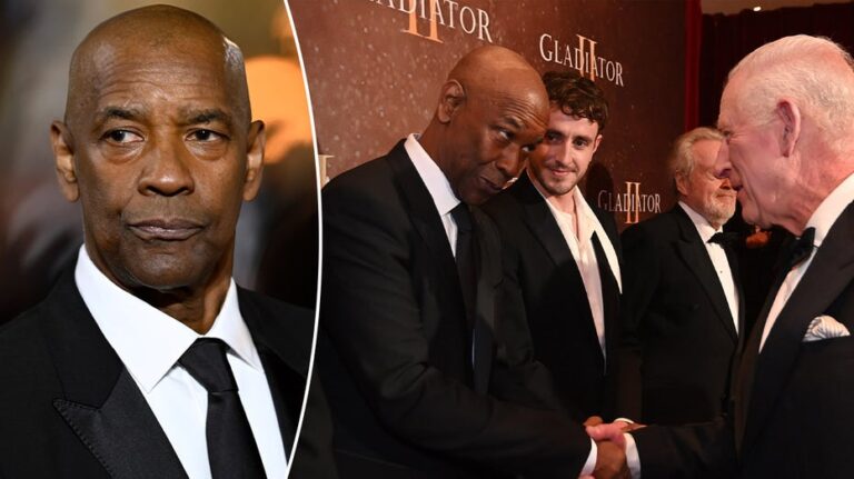 ‘Gladiator II’ star Denzel Washington has awkward encounter with King Charles