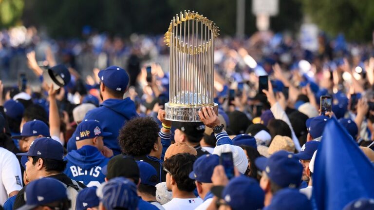 Chaos in Los Angeles continues as Dodgers fan falls from building during World Series parade: reports