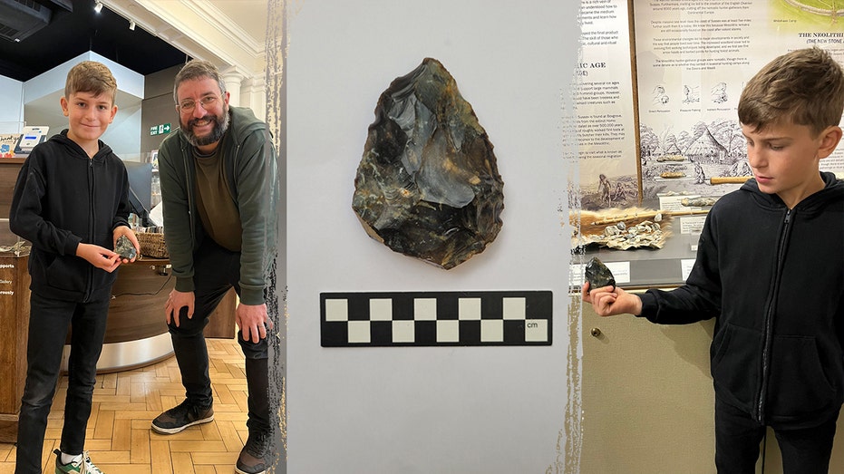 9-year-old boy finds 60,000-year-old axe at Shoreham Beach in England