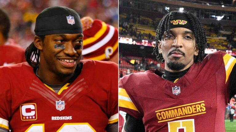 NBC omits 'Redskins' from ex-star QB's jersey as Jayden Daniels sets franchise mark, draws fan backlash