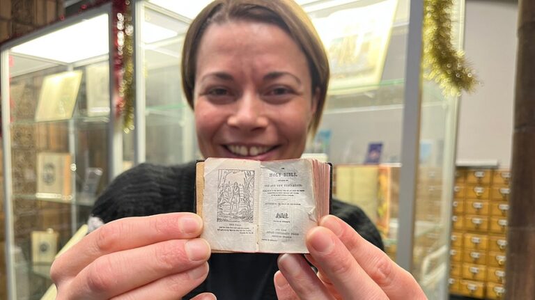 Miniature Bible put on display in time for guests to read the Christmas story