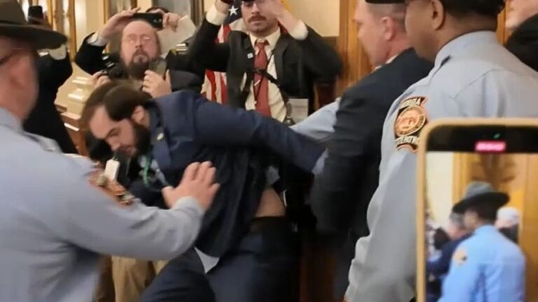 State senator appears to be pushed to the ground, is arrested while trying to enter Georgia House chamber