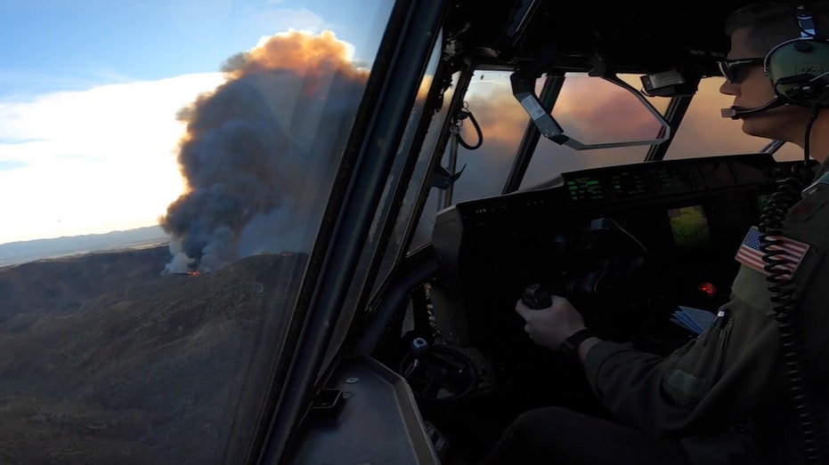 Hughes Fire: California Air National Guard releases video showing cockpit view of plane fighting the blaze