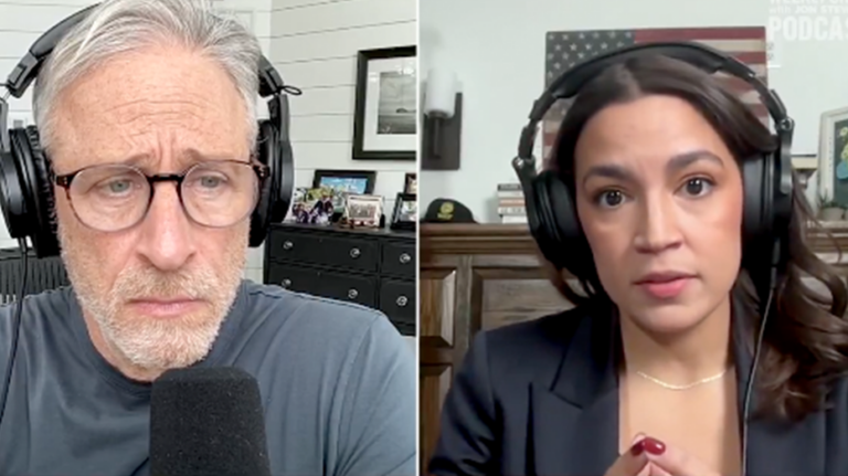 AOC complains to Jon Stewart that ‘normalized’ Trump is ‘so much more dangerous’ in second term