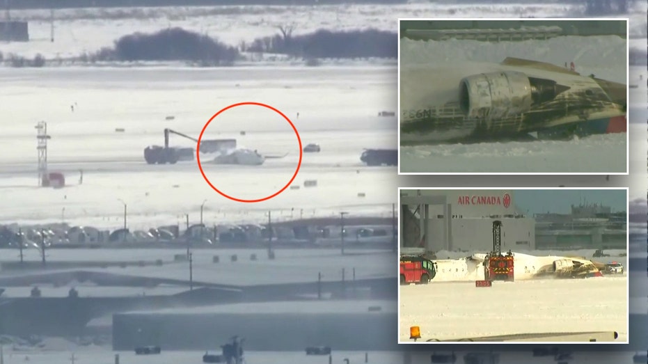 Delta jet crashes at Canada's Toronto Pearson Airport; crews responding to plane flipped upside down