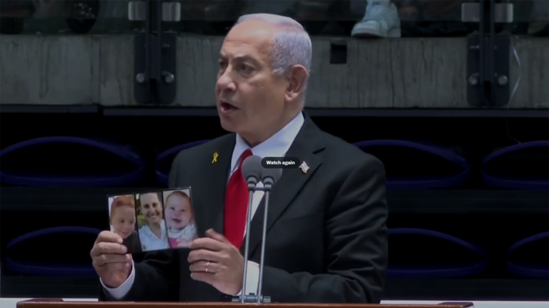 Netanyahu shows picture of Bibas family at combat officers’ graduation: ‘Remember what we are fighting for'