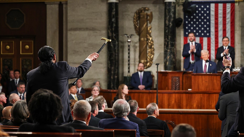 Speaker Johnson slams Dem Rep. Green's 'egregious behavior' during Trump's address