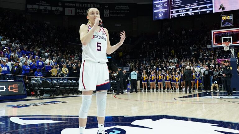 UConn star Paige Bueckers shines in farewell home game as Huskies vie for national championship