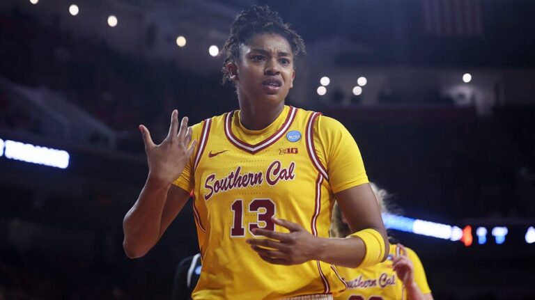 USC's Rayah Marshall gets held back in heated moment after March Madness win