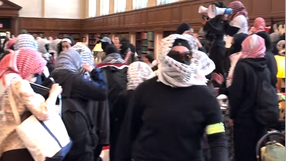 Columbia students describe ‘shocking’ library takeover after masked protesters chanted pro-Hamas slogans