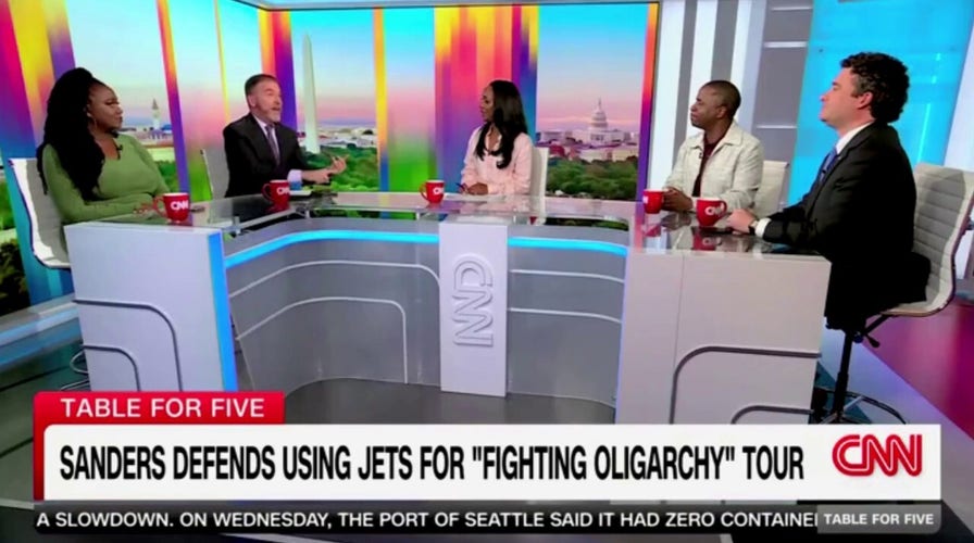 CNN panel skewers Bernie Sanders for flying in private jet on 'Fighting Oligarchy' tour