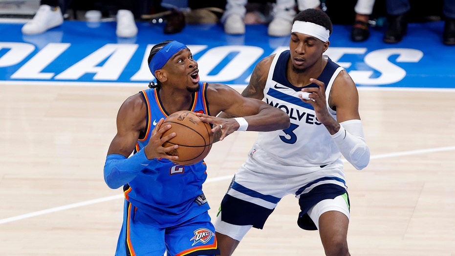 Timberwolves' Jaden McDaniels shoves NBA MVP Shai Gilgeous-Alexander as Thunder take 2-0 series lead