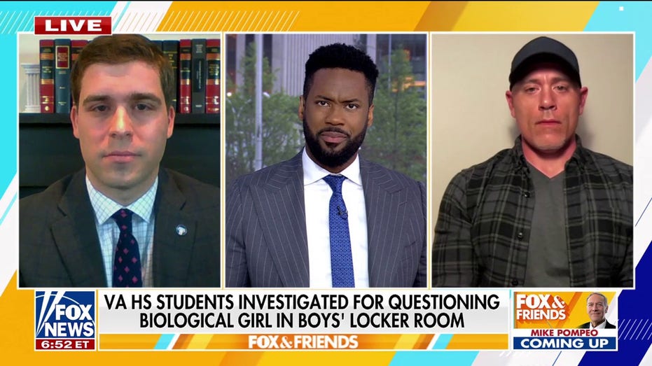Virginia father says his son under investigation for questioning why female student was in boys' locker room