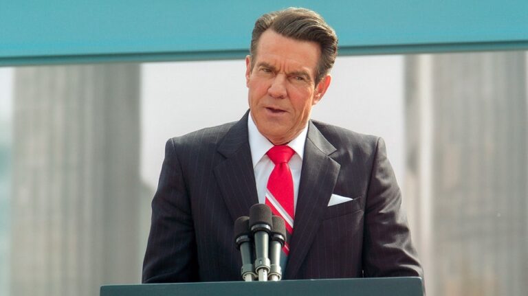 Nick Offerman says he’s 'not going to pick an argument' with Trump-supporter co-star Dennis Quaid