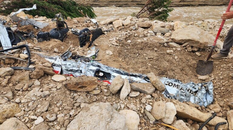 Harrowing photos show what's left of volunteer fire chief's vehicle after he was swept away in Texas floods