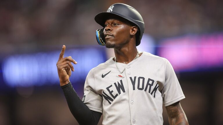 Yankees' Jazz Chisholm Jr gets into shouting match with Braves' third base coach