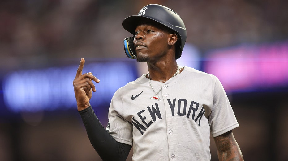 Yankees' Jazz Chisholm Jr gets into shouting match with Braves' third base coach