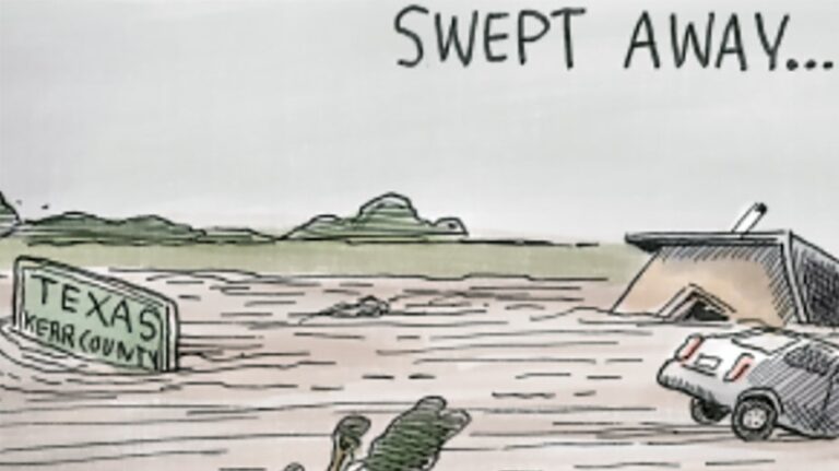 NY paper's 'vile' political cartoon draws outrage for appearing to mock Trump-voting Texas flood victims