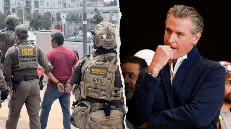WATCH: US Border Patrol agents make arrest outside Gavin Newsom anti-Trump rally