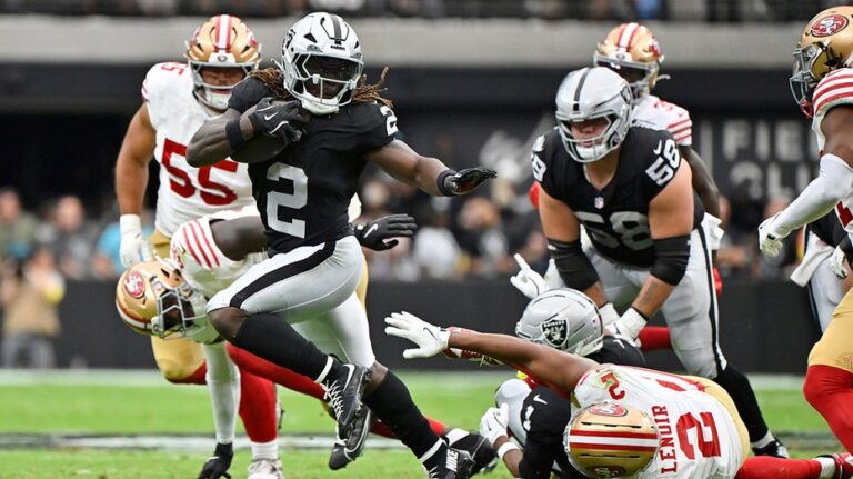 Raiders' Ashton Jeanty sends message to NFL after barreling over 49ers defender