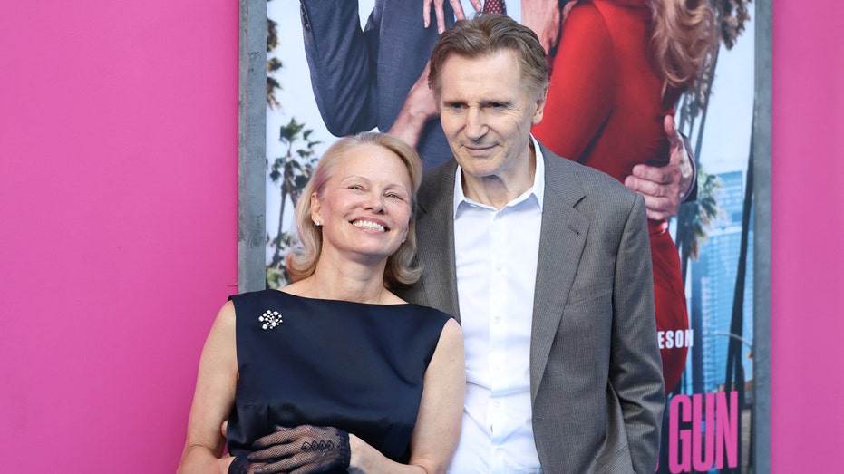 Liam Neeson calls filming 'Naked Gun' sex scene with Pamela Anderson ‘a little bit strange’