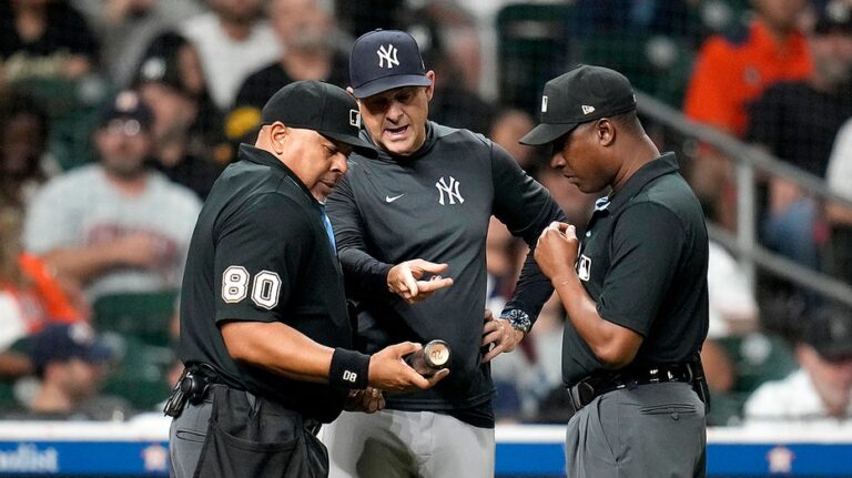 Umpires confiscate Astros outfielder Taylor Trammell's bat in strange scene after double