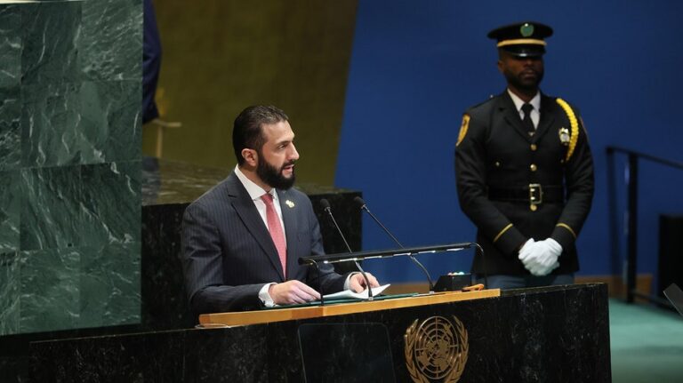 Syrian president's historic UN speech joined by thousands rallying outside for peace and Trump's support