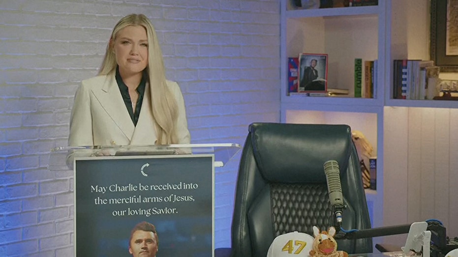 Erika Kirk delivers moving tribute to husband, Charlie: 'I will never let your legacy die'