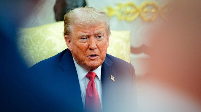 As Trump’s bawdy birthday message to Jeffrey Epstein appears, he still insists he never sent it