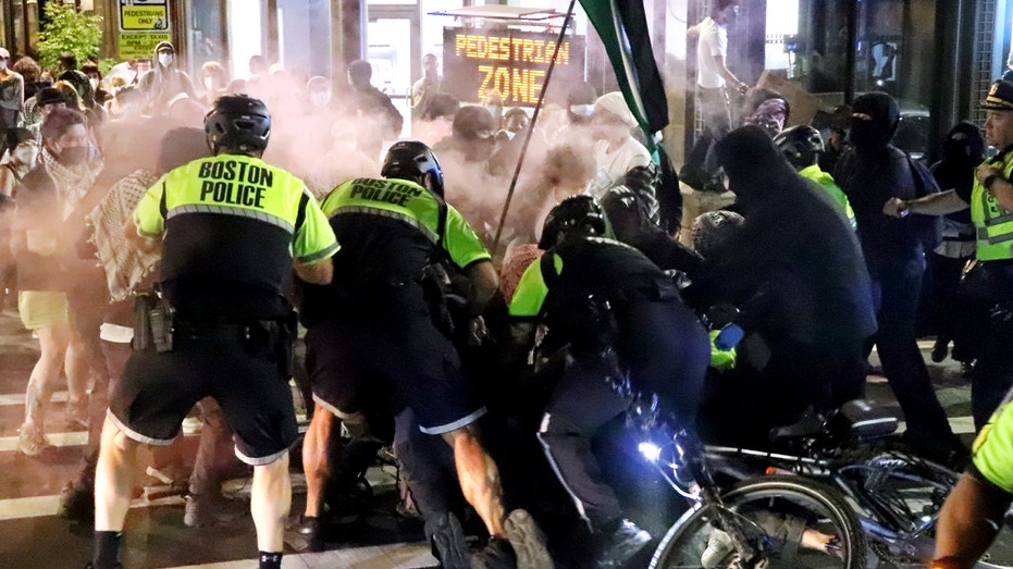 Pro-Palestinian agitators hit with felony 'promotion of anarchy' charges after riot in Dem-run city: officials