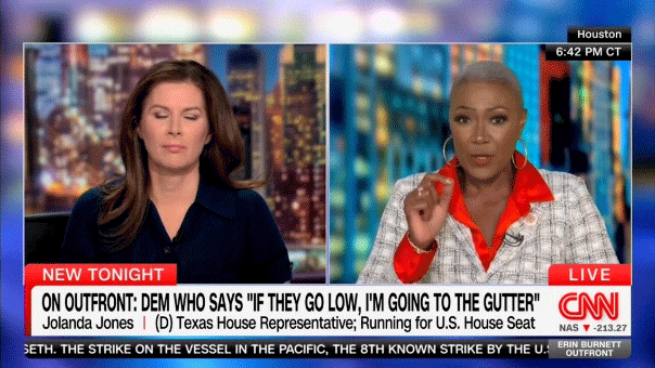 Texas Democrat vows to 'go across your neck,' makes throat-slashing gesture while rejecting 'go high' mantra