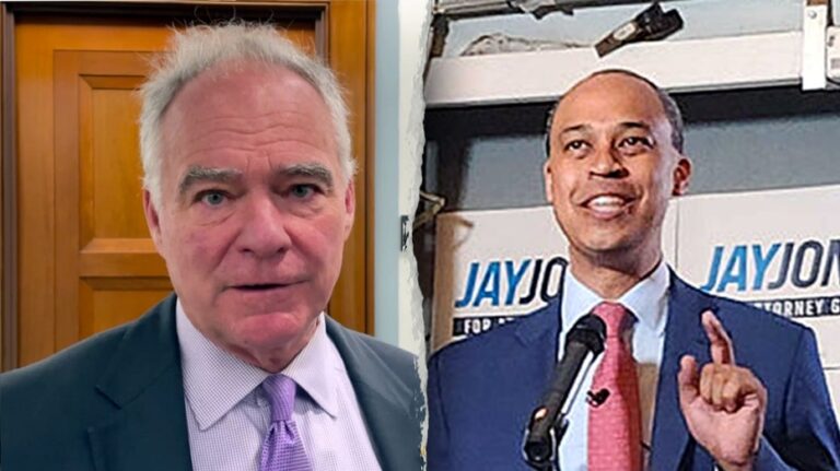 WATCH: Kaine defends Jones amid AG candidate’s texts envisioning murder of GOP leader: ‘Still a supporter’
