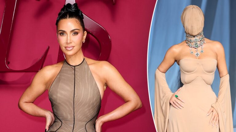 Kim Kardashian covers entire face with 'strange' nude mask at Academy Museum Gala, sparks online mystery
