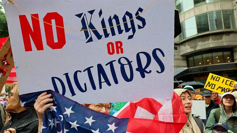 Anti-Israel radicals from 'global intifada' movement join 'No Kings' protests