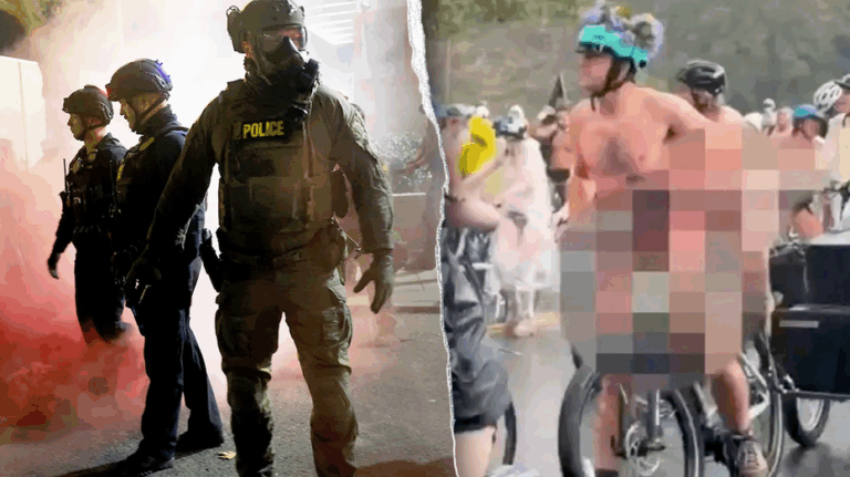 'Unsightly tactics': Feds react to nude bicycle protesters who bared all outside ICE facility