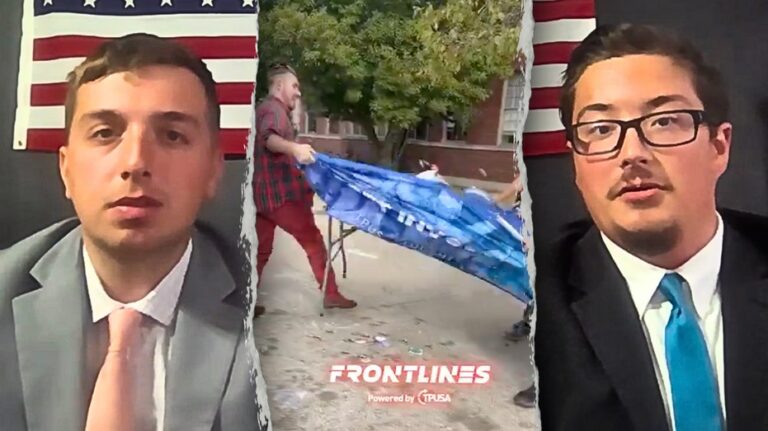 Illinois State teaching assistant fired after trying to flip TPUSA table twice in viral clash