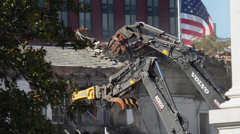Trump celebrates White House demolition as new ballroom rises: ‘Music to my ears’