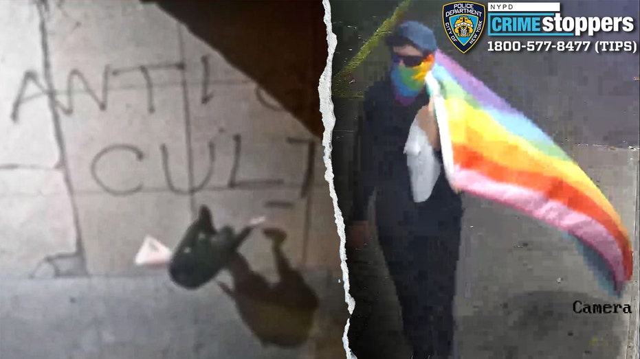 Pride flag-carrying suspect accused of scrawling 'anti-Christian statements' on 3 NYC churches