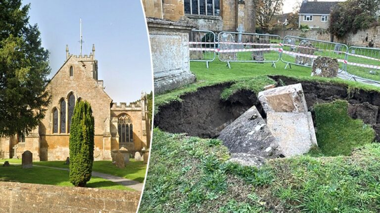 Historic church suffers 'incredibly rare' grave collapse, revealing ancient family vault