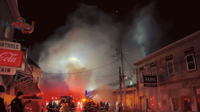 Massive blaze engulfs historic New England wharf; firefighters race to contain flames