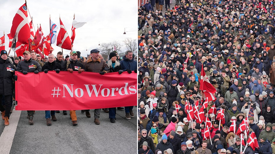 Hundreds protest Trump's NATO comments and Greenland demands at US embassy in Copenhagen