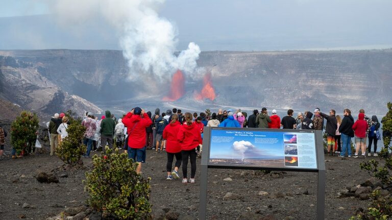 National park warns against dangerous crowding and traffic amid new volcano eruption