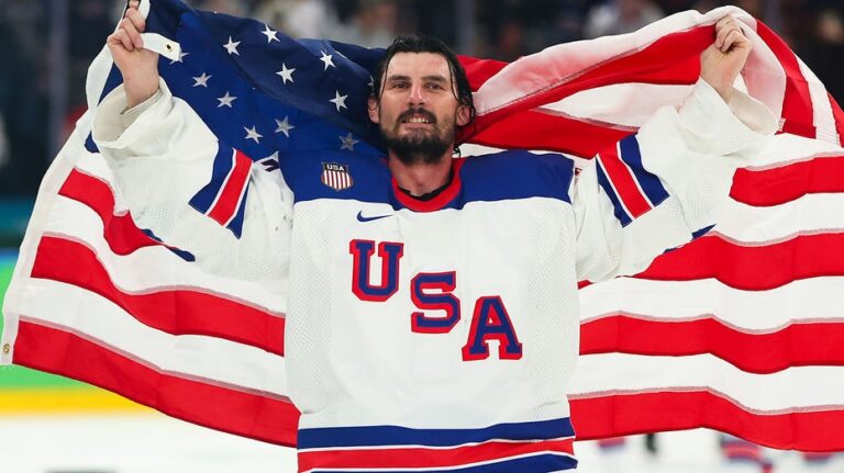 Connor Hellebuyck's miracle stick save helped Team USA capture first hockey gold since 1980 at Olympics