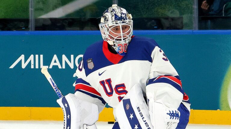 Team USA goalie Jake Oettinger reacts to Trump's locker room comments about the women's hockey team