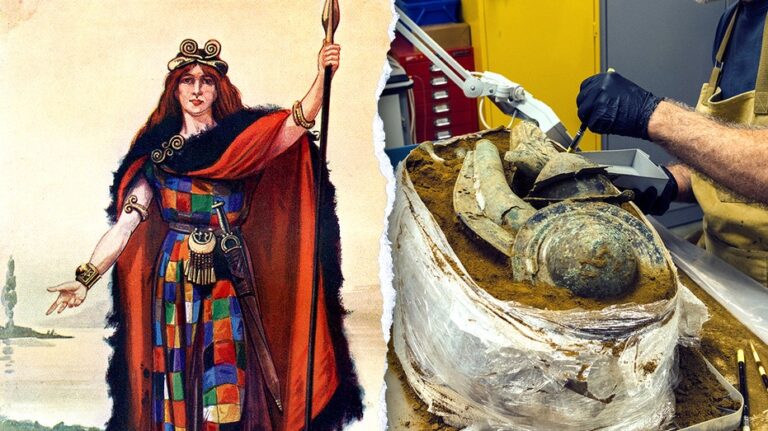 Haunting ancient battle trumpet unearthed in landscape tied to legendary queen