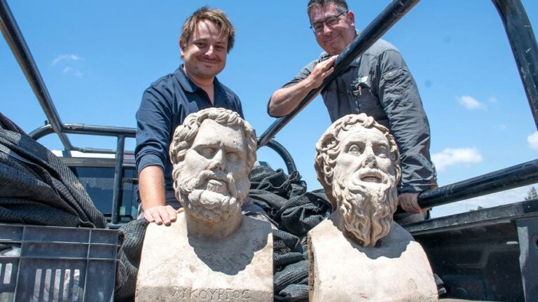 Archaeologists in Israel uncover 1,700-year-old Roman-era statues buried face down