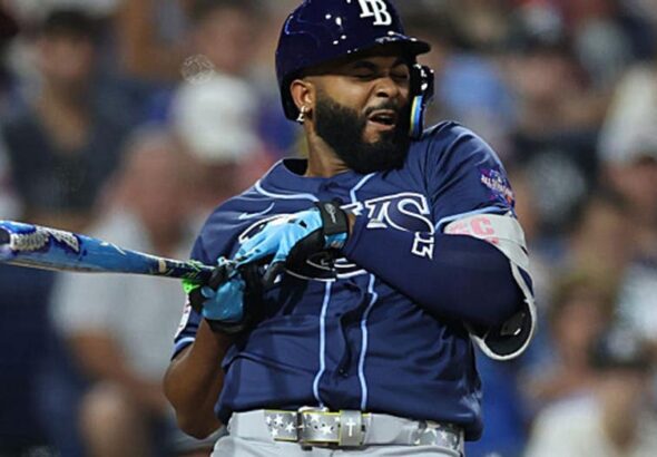 MLB All-Star Game scare as Rays slugger Junior Caminero exits after taking 98 mph fastball to hand